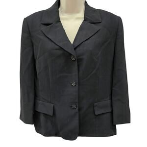 LE SUIT Black Blazer Jacket Notched Collar Single Breasted 3 button Suit Jacket
